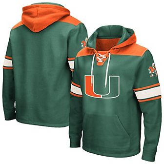 Men's Colosseum Green Miami Hurricanes 2.0 Lace-Up Hoodie