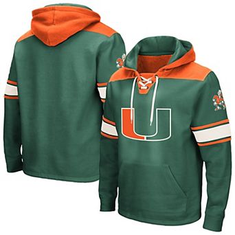 Men's Colosseum Green Miami Hurricanes 2.0 Lace-Up Hoodie