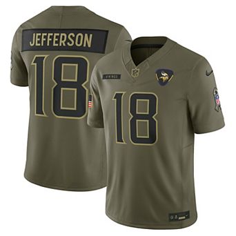 Men's Nike Justin Jefferson Olive Minnesota Vikings 2025 Salute to Service Limited Jersey