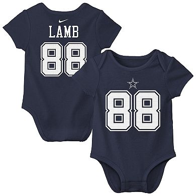 Newborn & Infant Nike CeeDee Lamb Navy Dallas Cowboys Player Name & Number Bodysuit