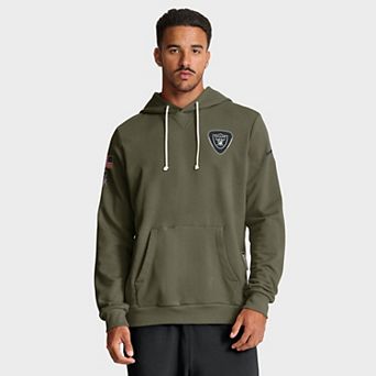 Men's Nike Olive Las Vegas Raiders Big & Tall 2025 Salute to Service Sideline Dominant Force Dri-FIT Hoodie