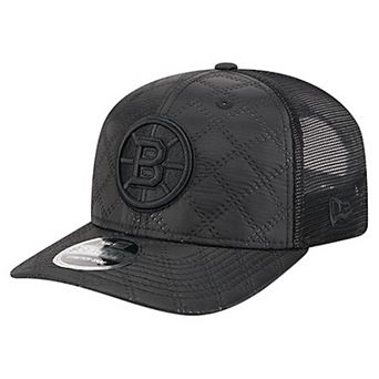 Men's New Era Black Boston Bruins Quilted Nylon 9SEVENTY Adjustable Trucker Hat