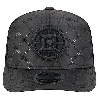 Men's New Era Black Boston Bruins Quilted Nylon 9SEVENTY Adjustable Trucker Hat