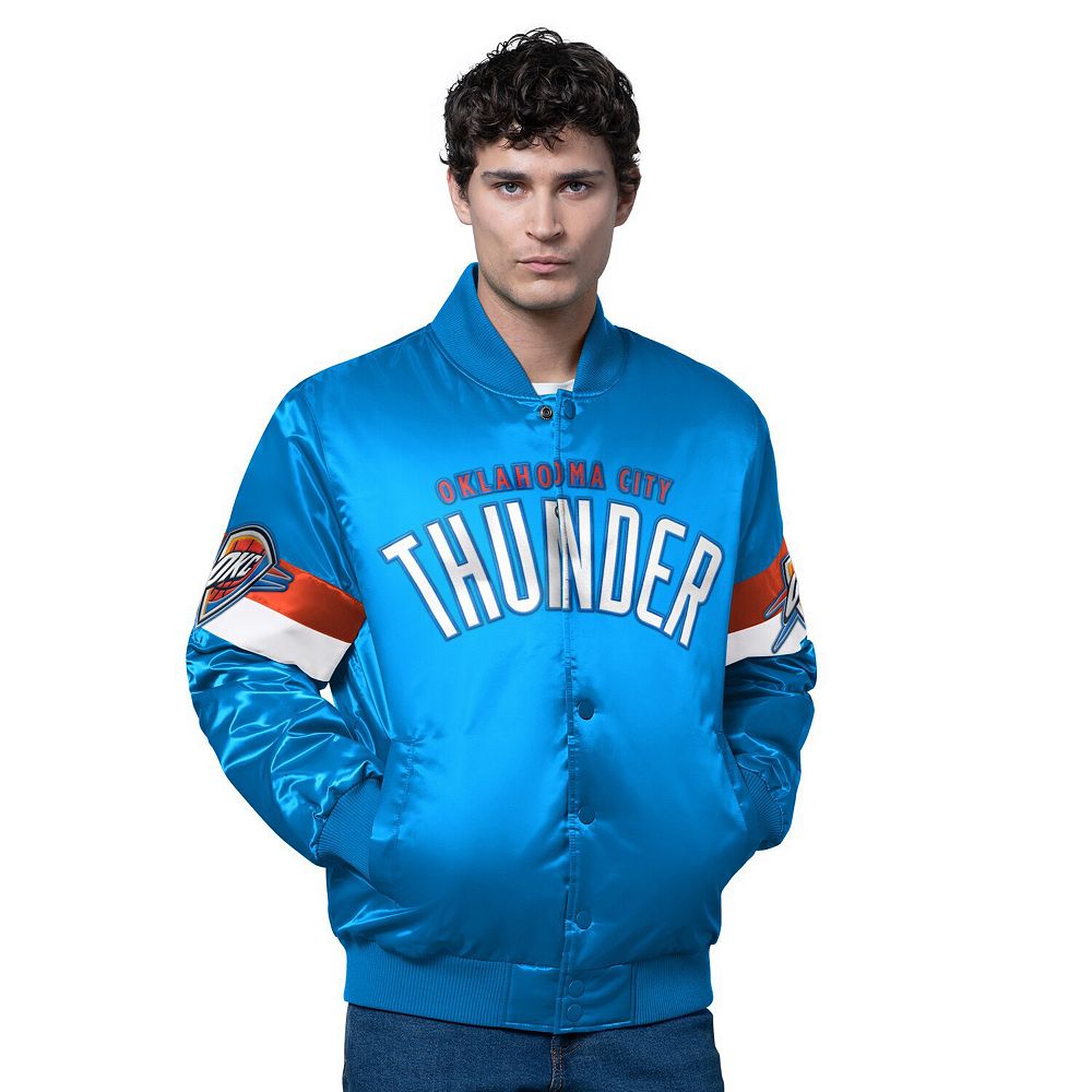 Men's Starter Blue Oklahoma City Thunder Triple Option Varsity