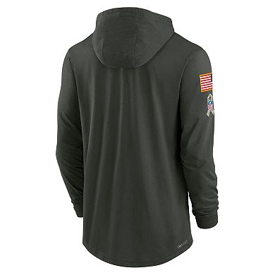 Men's Nike Forest Green Chicago Bears 2025 Salute to Service Sideline Dri-FIT Lightweight Hooded Pullover