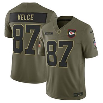 Men's Nike Travis Kelce Olive Kansas City Chiefs 2025 Salute to Service Limited Jersey