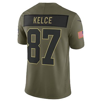 Men's Nike Travis Kelce Olive Kansas City Chiefs 2025 Salute to Service Limited Jersey