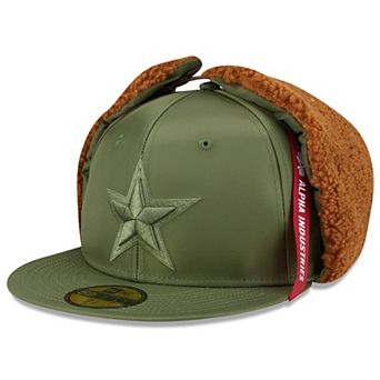 Men's New Era x Alpha Industries Olive Dallas Cowboys Dog Ears 59FIFTY Fitted Hat