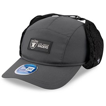 Men's New Era Charcoal Las Vegas Raiders 2025 Sideline Cold Weather Runner Dog Ear Adjustable Hat
