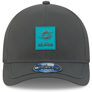 Men's New Era Charcoal Miami Dolphins 2025 Sideline Cold Weather 9FORTY M-Crown Adjustable Hat