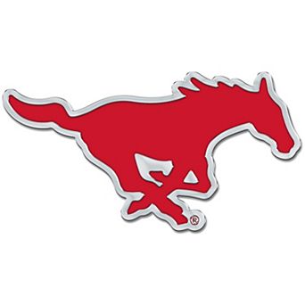 WinCraft SMU Mustangs Colored Chrome Auto Emblem