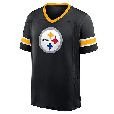 Men's Fanatics Black Pittsburgh Steelers Hometown Premium Hashmark V-Neck T-Shirt