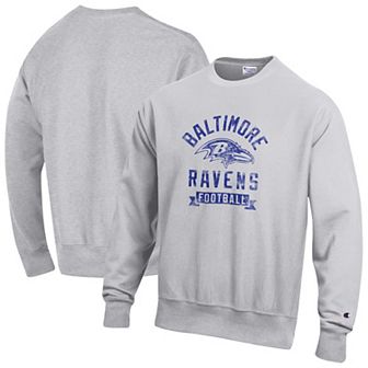 Men's Champion Heather Gray Baltimore Ravens Reverse Weave Fleece Pullover Sweatshirt