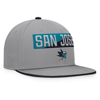 Men's Fanatics Gray San Jose Sharks Fundamentals Duo Split Logo Snapback Hat