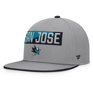 Men's Fanatics Gray San Jose Sharks Fundamentals Duo Split Logo Snapback Hat