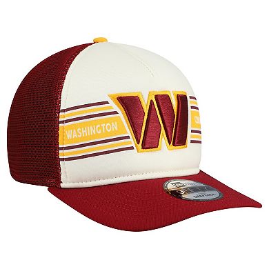 Men's New Era Cream/Burgundy Washington Commanders Banner A-Frame 9FIFTY Snapback Hat
