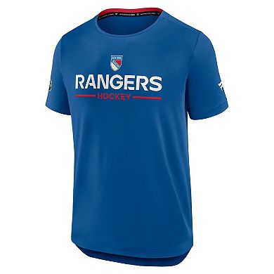 Men's Fanatics Blue New York Rangers Authentic Pro Rink Centennial Tech T-Shirt