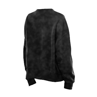 Women's New Era Black New York Liberty Oversized Mineral Wash Sweatshirt