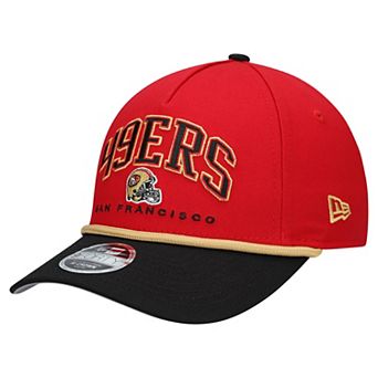 Youth New Era Scarlet/Black San Francisco 49ers Arch COOLERA 9FORTY A-Frame Adjustable Hat