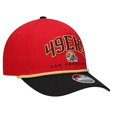 Youth New Era Scarlet/Black San Francisco 49ers Arch COOLERA 9FORTY A-Frame Adjustable Hat