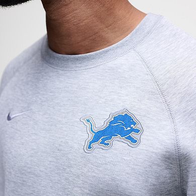 Men's Nike Heather Gray Detroit Lions Tech Fleece Raglan Sweatshirt