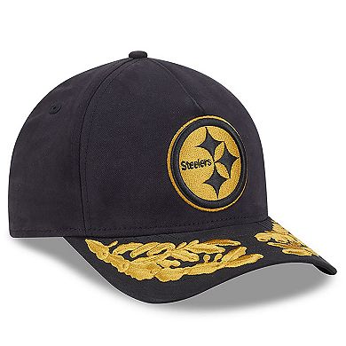 Men's New Era x Alpha Industries Black Pittsburgh Steelers A-Frame 9FORTY Adjustable Hat