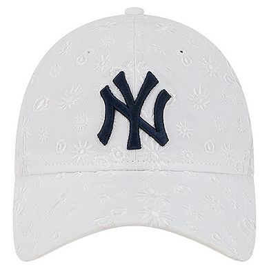 Women's New Era White New York Yankees Floral Mesh 9TWENTY Adjustable Hat