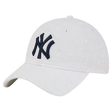 Women's New Era White New York Yankees Floral Mesh 9TWENTY Adjustable Hat
