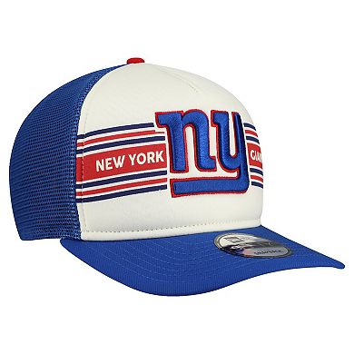 Men's New Era Cream/Royal New York Giants Banner A-Frame 9FIFTY Snapback Hat