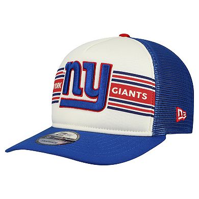 Men's New Era Cream/Royal New York Giants Banner A-Frame 9FIFTY Snapback Hat