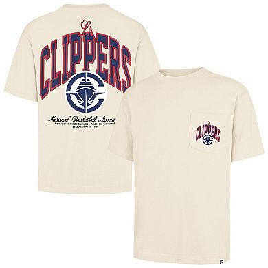 Unisex '47 Cream LA Clippers Crossover Collection Foundation Pocket T-Shirt