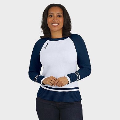 Women's WEAR by Erin Andrews White Houston Astros Colorblock Raglan Sweater