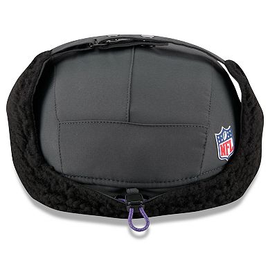 Men's New Era Charcoal Minnesota Vikings 2025 Sideline Cold Weather Runner Dog Ear Adjustable Hat