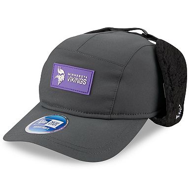 Men's New Era Charcoal Minnesota Vikings 2025 Sideline Cold Weather Runner Dog Ear Adjustable Hat