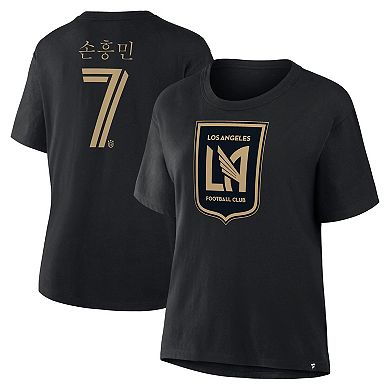 Women's Fanatics Son Heung-Min Black LAFC Hangul Name & Number T-Shirt