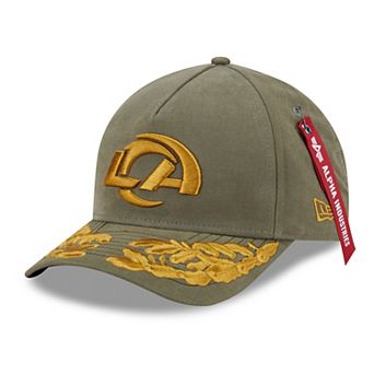 Men's New Era x Alpha Industries Olive Los Angeles Rams A-Frame 9FORTY Adjustable Hat
