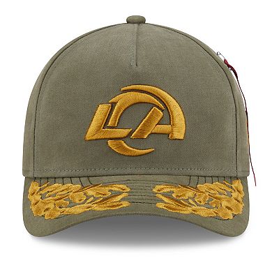 Men's New Era x Alpha Industries Olive Los Angeles Rams A-Frame 9FORTY Adjustable Hat