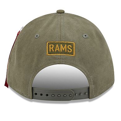Men's New Era x Alpha Industries Olive Los Angeles Rams A-Frame 9FORTY Adjustable Hat