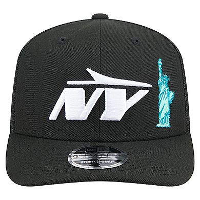 Men's New Era Black New York Jets Liberty 9SEVENTY Adjustable Trucker Hat