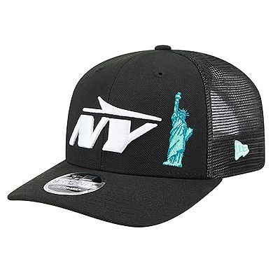 Men's New Era Black New York Jets Liberty 9SEVENTY Adjustable Trucker Hat