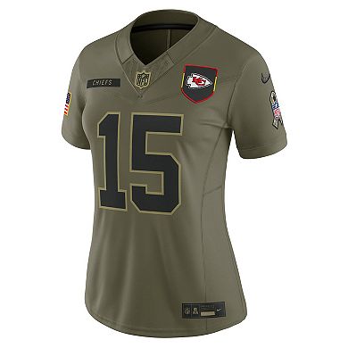Women's Nike Patrick Mahomes Olive Kansas City Chiefs 2025 Salute to Service Limited Jersey