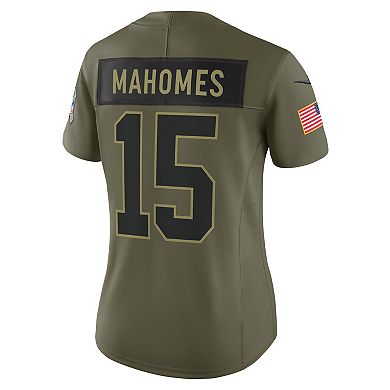 Women's Nike Patrick Mahomes Olive Kansas City Chiefs 2025 Salute to Service Limited Jersey