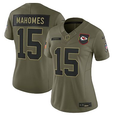 Women's Nike Patrick Mahomes Olive Kansas City Chiefs 2025 Salute to Service Limited Jersey