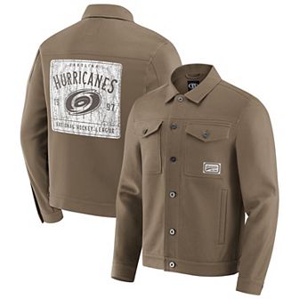 Men's Darius Rucker Collection by Fanatics Tan Carolina Hurricanes Trucker Full-Button Jacket