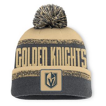 Men's Fanatics Charcoal/Gold Vegas Golden Knights Fundamentals Thrive Cuffed Knit Hat with Pom
