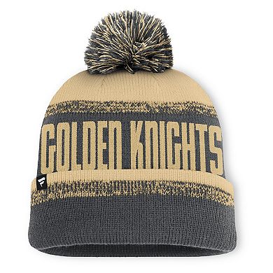 Men's Fanatics Charcoal/Gold Vegas Golden Knights Fundamentals Thrive Cuffed Knit Hat with Pom