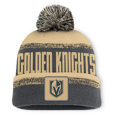 Men's Fanatics Charcoal/Gold Vegas Golden Knights Fundamentals Thrive Cuffed Knit Hat with Pom