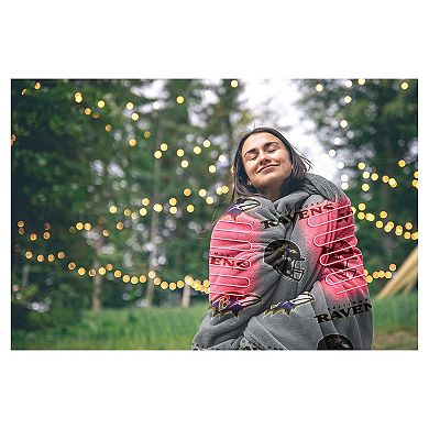 Pegasus Baltimore Ravens Scattered Logos 60" x 70" Heated Blanket