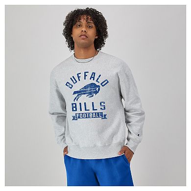 Men's Champion Heather Gray Buffalo Bills Reverse Weave Fleece Pullover Sweatshirt