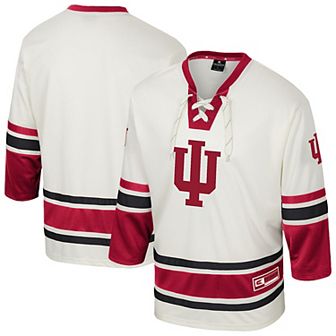Men's Colosseum Cream Indiana Hoosiers Puck Proud Fashion Hockey Jersey
